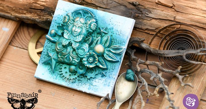 Ceara metalizata smarald mixed media Emerald Finnabair