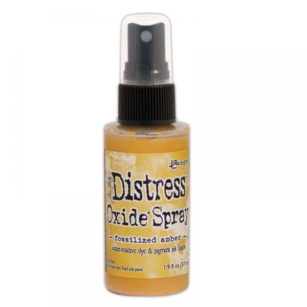 spray distress oxide Fossilized amber