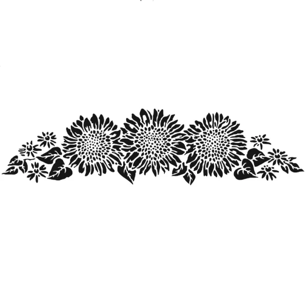 sablon lung pentru placute decorative model floarea soarelui, dimensiune 41.9 cm x 15 cm