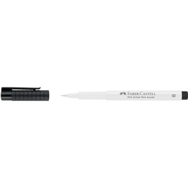 Marker alb precizie varf pensula, marca Faber Castell