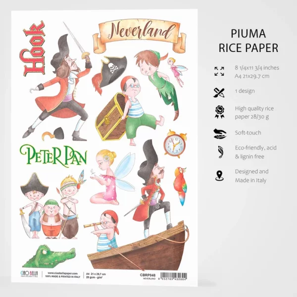 Hartie de orez decupaj tematica Peter Pan, A4, Ciao bella
