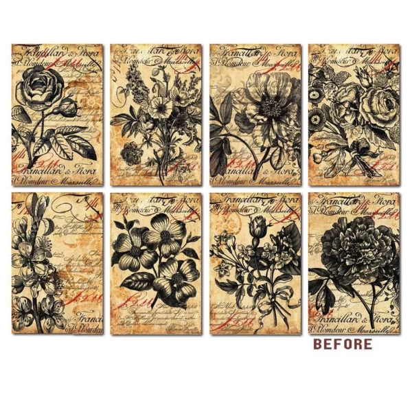 Set mini cartoane cu modele flori vintage