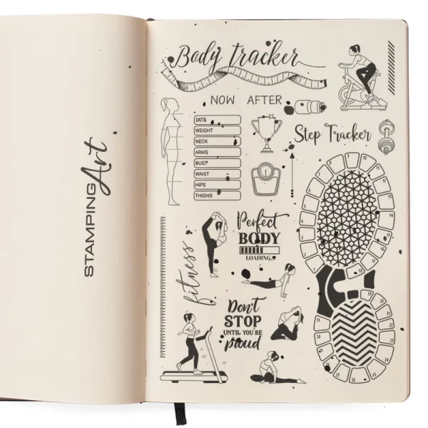 Stampile silicon Bullet journal tematica Progres Fitness, set, Ciao bella