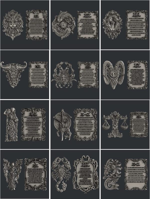 Colectia completa matrite silicon zodii Horoscop, marca Zuri Designs