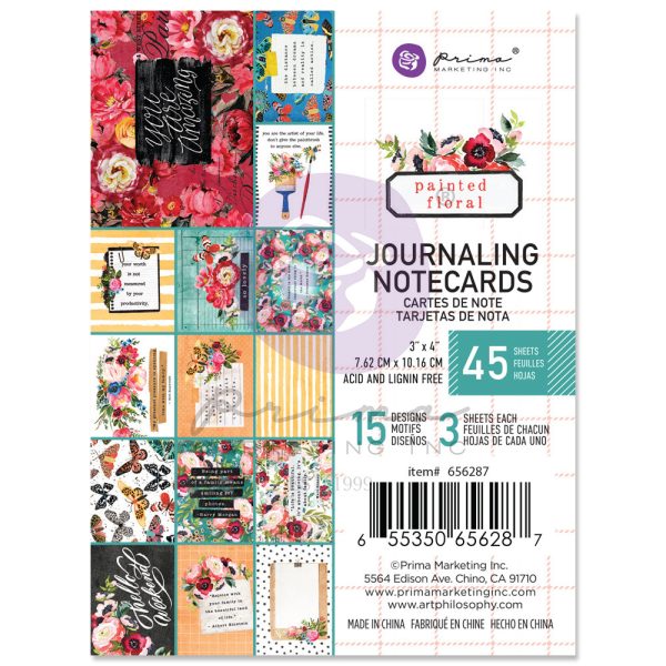 Cartonase journaling decorative florale, Prima Marketing, 10,2 x 7,6