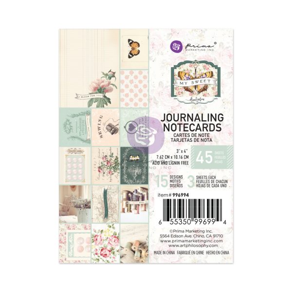 Cartonase journaling modele vintage pastel, Prima Marketing, 10,2 x 7,6