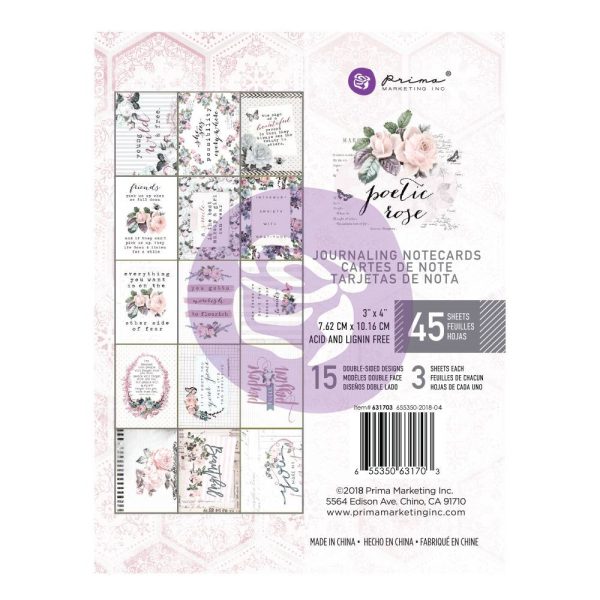 Cartonase journaling tematica vintage floral, Prima Marketing, 10,2 x 7,6