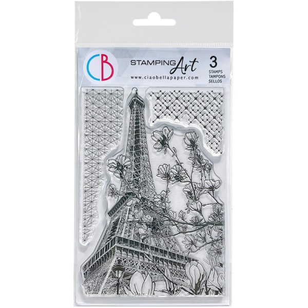 Stampile silicon model Paris Turnul Eiffel si magnolii, marca Ciao bella