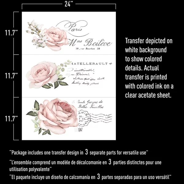 Transfer mobila trandafiri Chatellerault 61 x 89 cm, Redesign with Prima