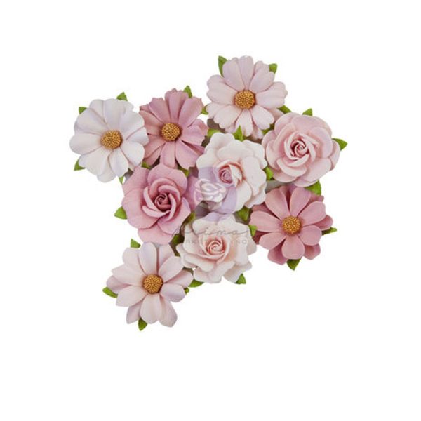 Flori decorative din hartie roz pastel Prima Marketing