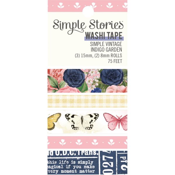 Banda decorativa Washi tape 5 modele Simple Stories