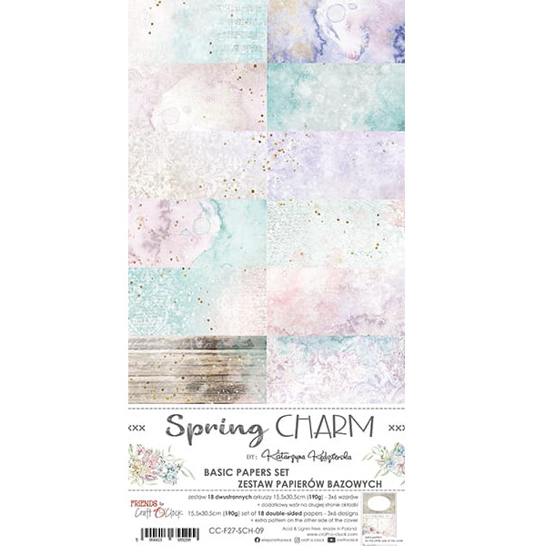 Bloc cartoane fundaluri Spring charm 15x30 cm Craft O`clock
