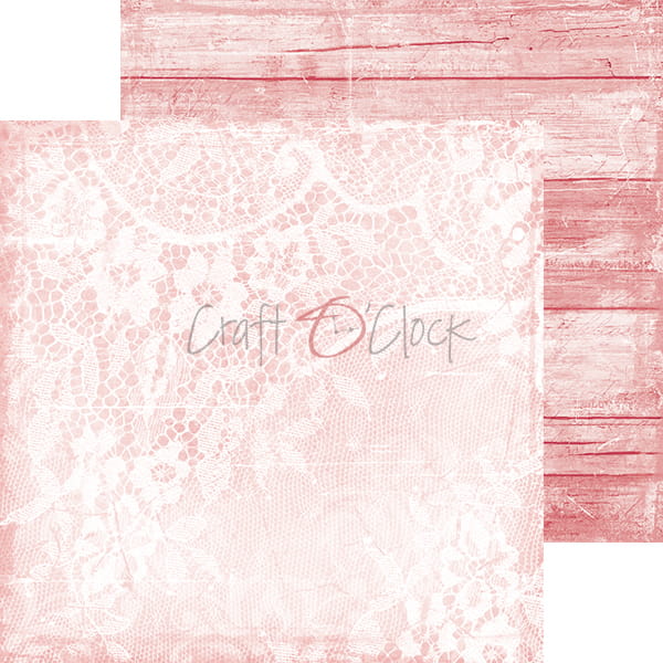 Bloc cartoane fundaluri roz vintage 15 x 15 Craft O`clock