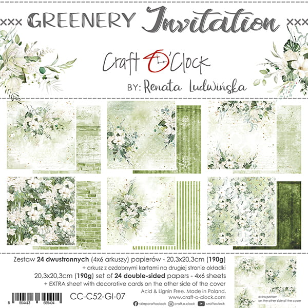 Bloc cartoane scrapbooking Floral 20 x 20 Craft O`clock
