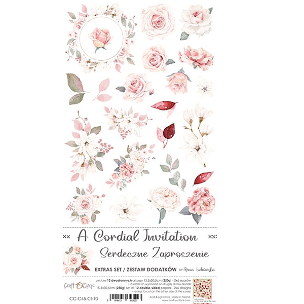 Bloc flori decupaj Cordial invitation 15x30 cm Craft O`clock