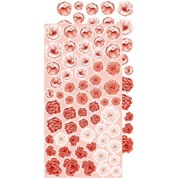 Bloc flori decupaj nuante rosu 15 x 30 cm Craft O`clock