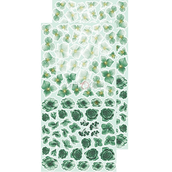 Bloc flori decupaj verde menta 15 x 30 cm Craft O`clock