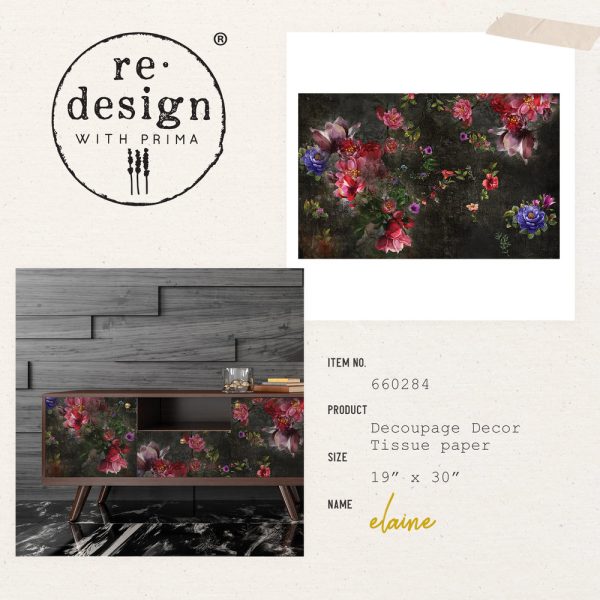 Material decorare mobila floral Elaine Redesign with Prima