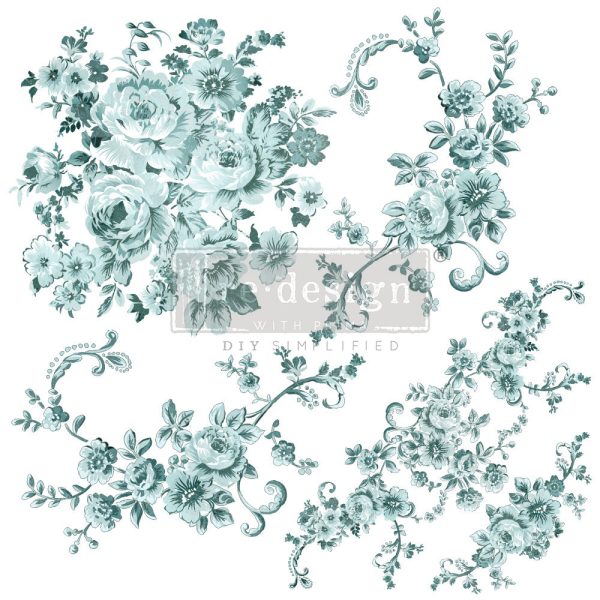 Transfer mobila maxi floral Minty roses Redesign with Prima