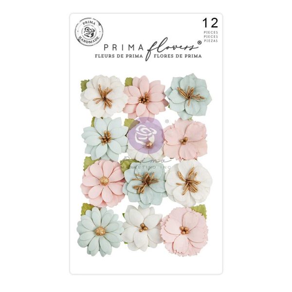 Flori decorative din hartie pastel 12 buc Prima Marketing
