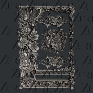 Matrita silicon Rama cu flori Floral frame Zuri Designs