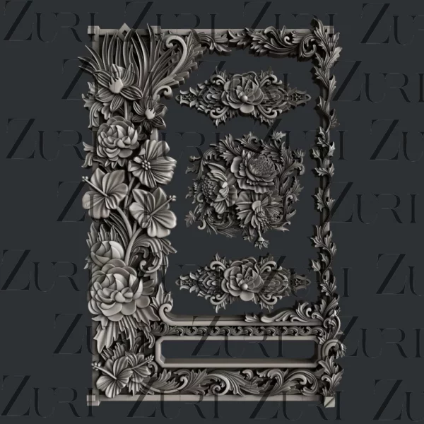 Matrita silicon Rama cu flori Floral frame Zuri Designs