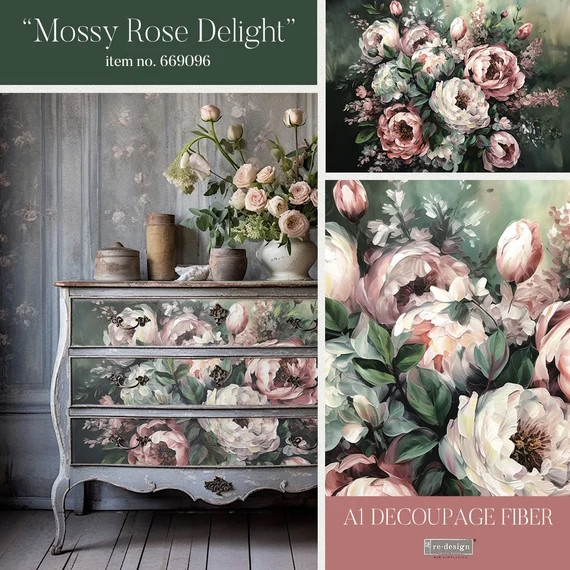 Material mobila Mossy rose delight A1 Redesign with Prima