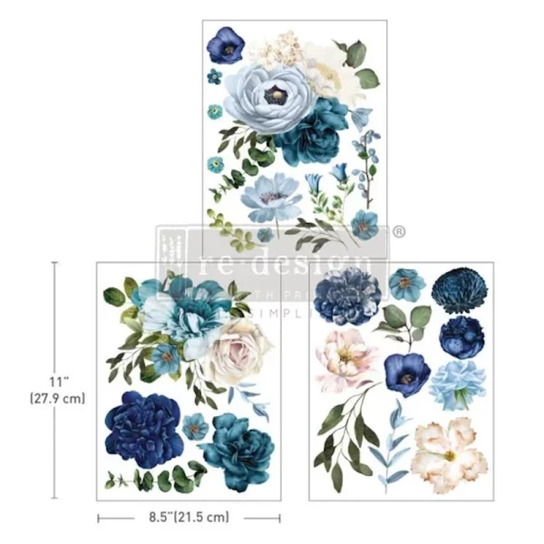 Transfer mediu mobila Blue Wildflowers Redesign with Prima